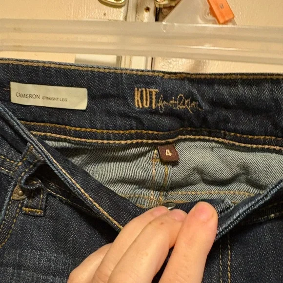 Kut from the Kloth Dark Blue Cropped Cuff Jeans - Picture 2 of 3